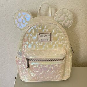 Disney Loungefly Irridescent White Backpack